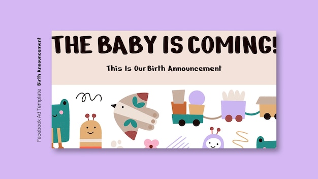 Birth announcement facebook template