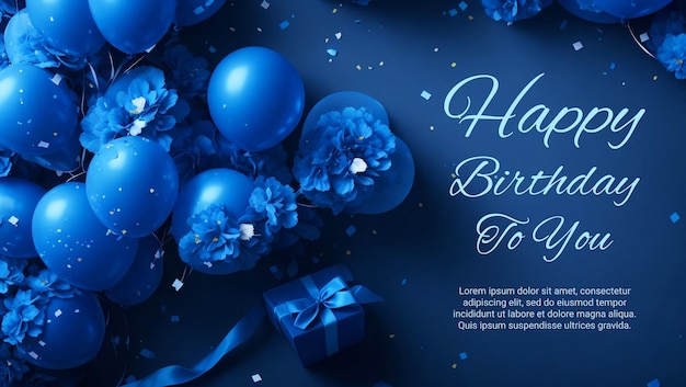 Birthday background design with dark blue vibe