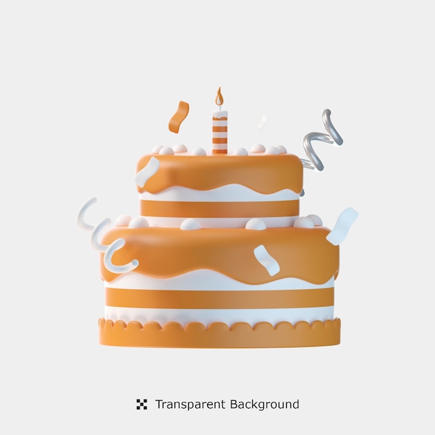 Birthday Cake 3d icon illustration