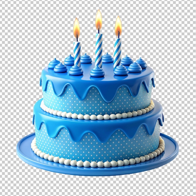 birthday cake drawing blue