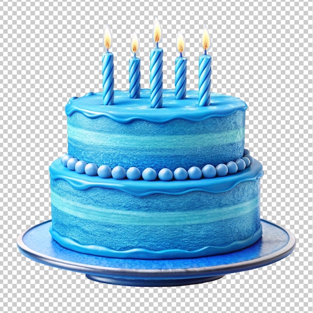 birthday cake drawing blue