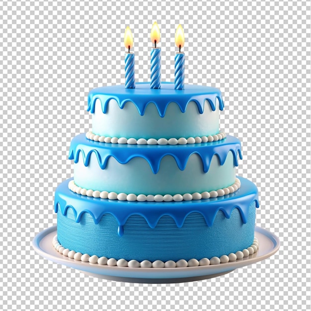 birthday cake drawing blue