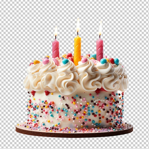 Birthday cake isolated on transparent background