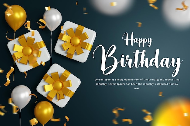 birthday celebration banner background with balloon happy birthday social media banner