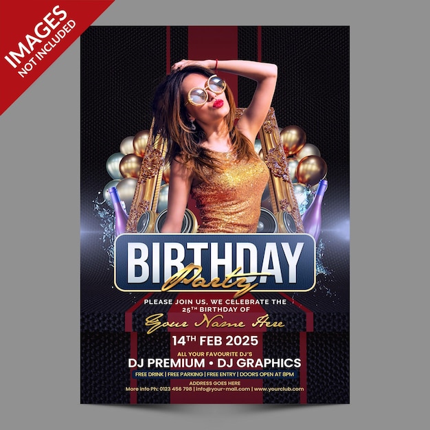 Birthday Celebration Party for Flyer Or Social Media Invitation