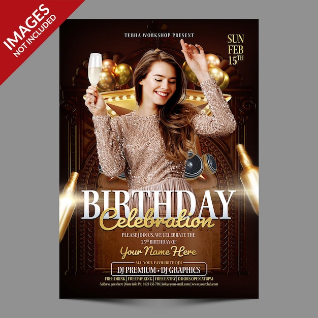 Birthday Celebration Party for Flyer Or Social Media Invitation