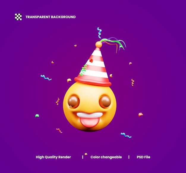 Birthday Emoji 3D Icon or Birthday celebration emoji 3d icon