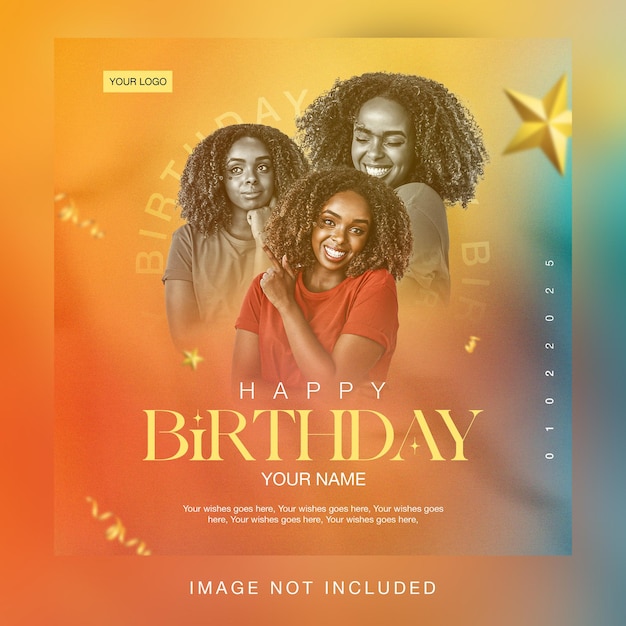 PSD birthday flyer design template