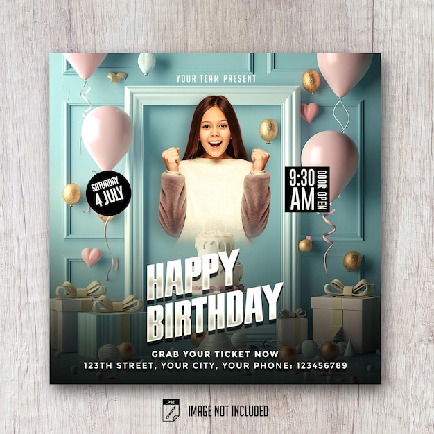 Birthday party celebration flyer