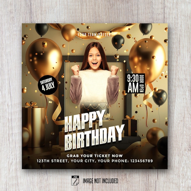 Birthday party celebration flyer