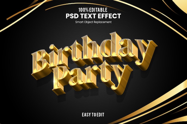 Birthday Party Elegant Exclusive 3D Text Effect