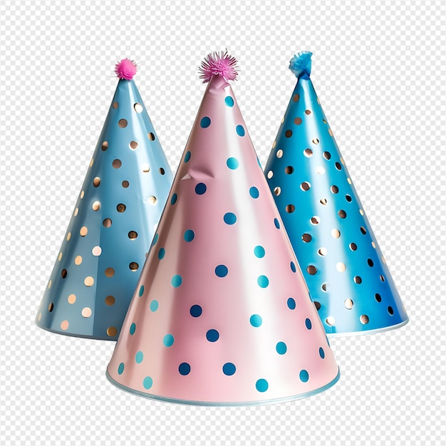 Birthday party hat on isolated transparent background