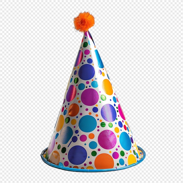 Birthday party hat on isolated transparent background