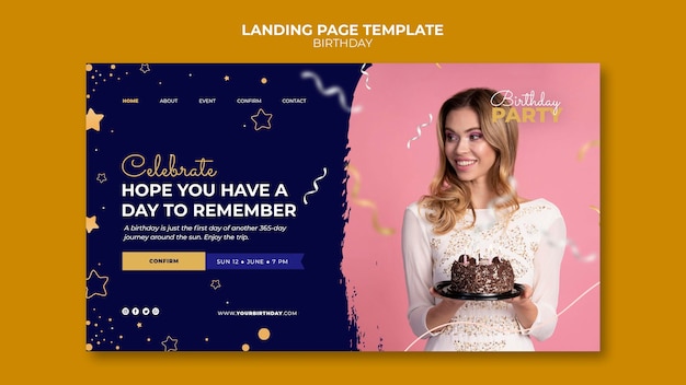 PSD birthday party landing page