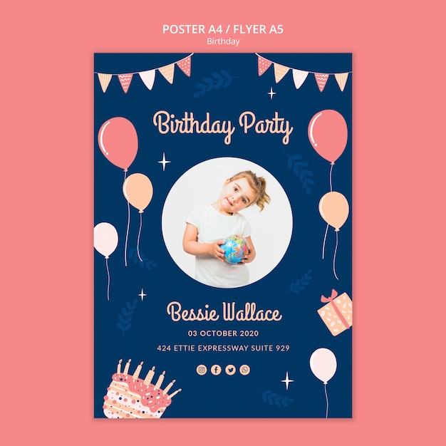 Birthday party poster template