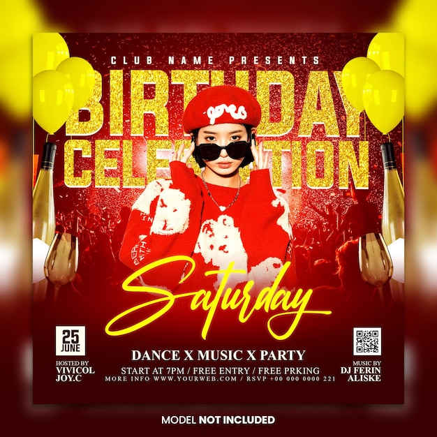 Birthday party social media template