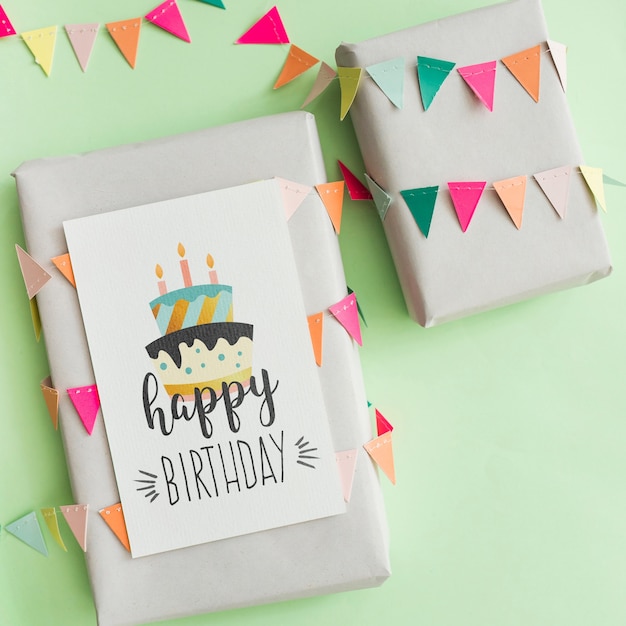 PSD birthday present mockup