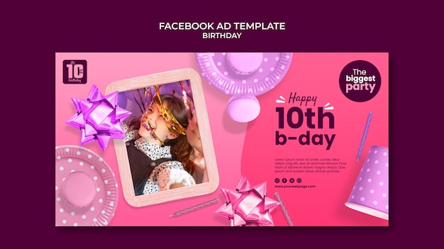 PSD birthday template design