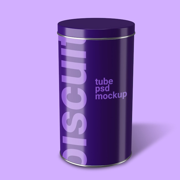 Biscuit container tube mockup