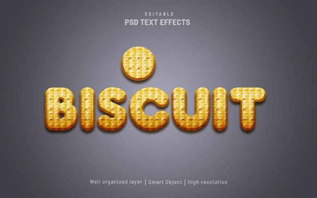 PSD biscuit editable text effect style