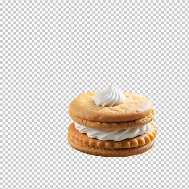 biscuits with cream on wooden table