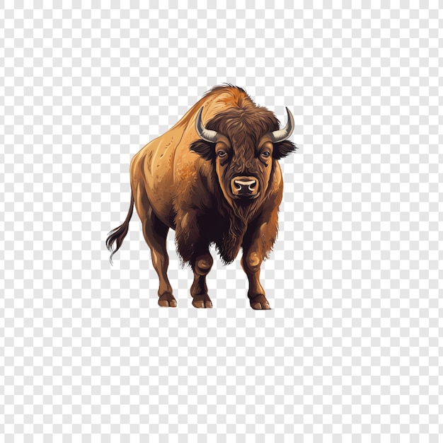 Bison PSD with Isolated Slices on Transparent Background No Backgroun