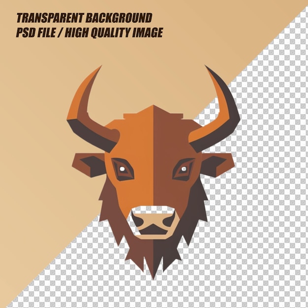 Bison Ten Yell on Transparent Background PNG