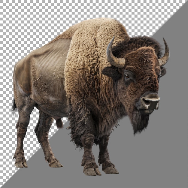 Bison white background