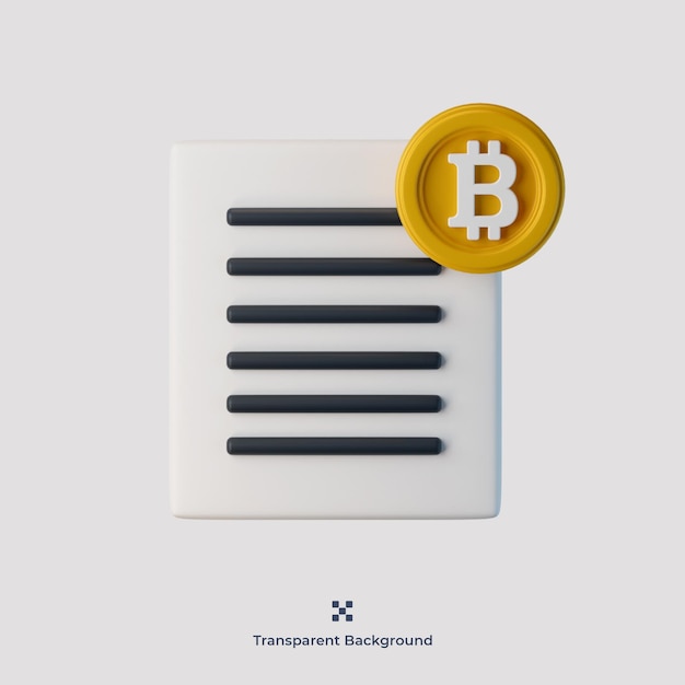 Bitcoin agreement 3d icon illustration