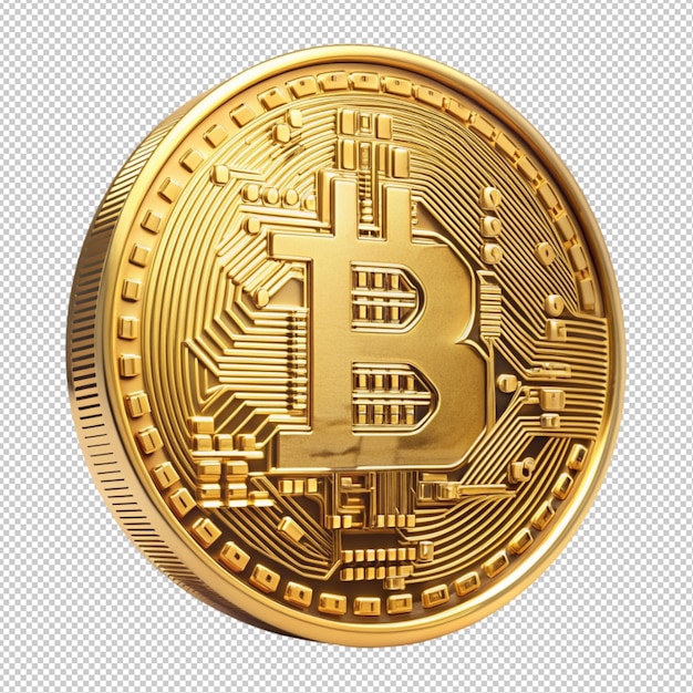 Bitcoin background with shiny golden coin