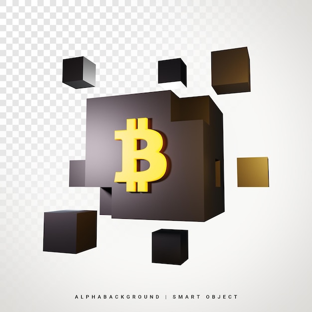 Bitcoin Blockchain 3d Icon Illustration