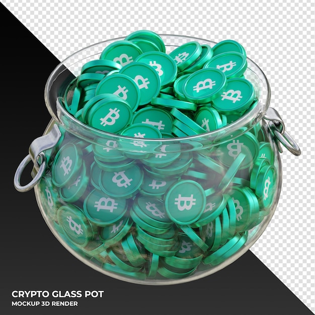 Bitcoin Cash BCH crypto coin Clear Glass Pot