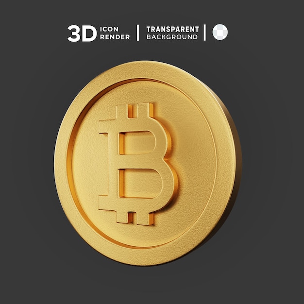 bitcoin coin 3D illustration rendering 3D icon colored isolated