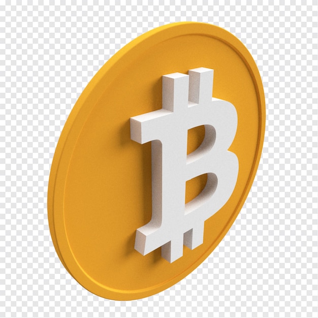 Bitcoin coin logo cryptocurrency high resolution 3d render transparant