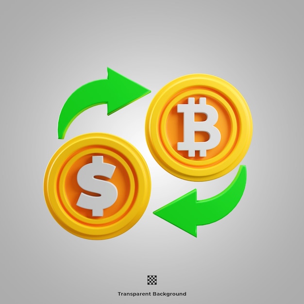 bitcoin exchange 3D icon illustration