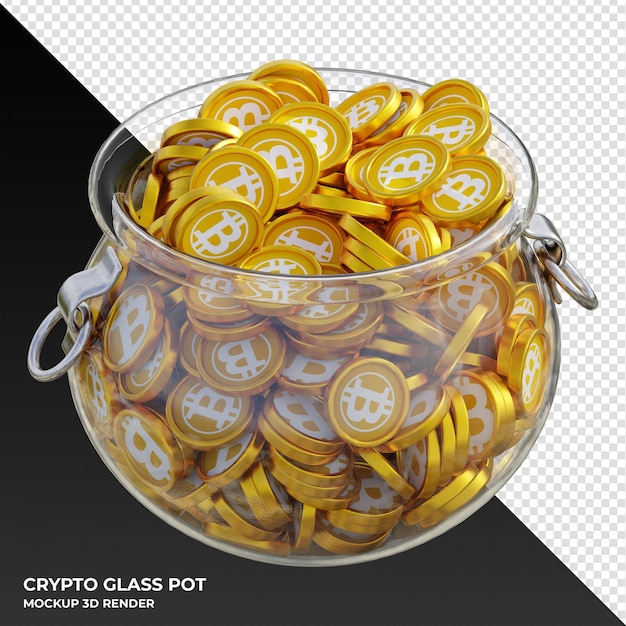 Bitcoin Gold BTG crypto coin Clear Glass Pot