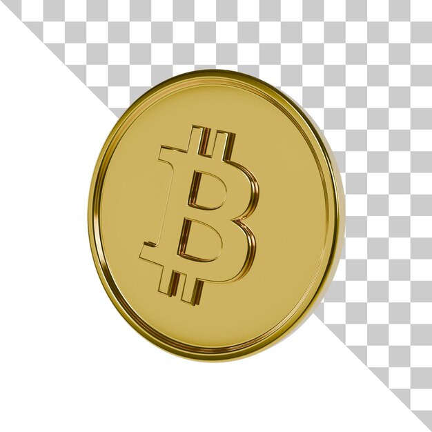 Bitcoin Gold Coin 3D Icon