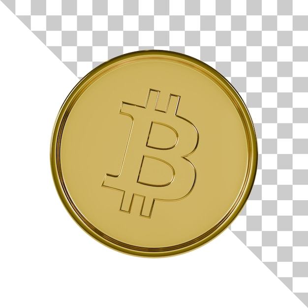 Bitcoin Gold Coin 3D Icon