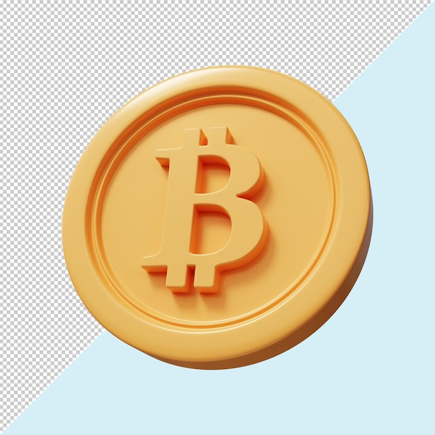 Bitcoin gold coin 3d render