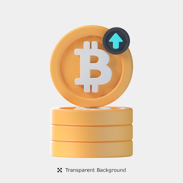 Bitcoin Growth 3d Icon Illustration