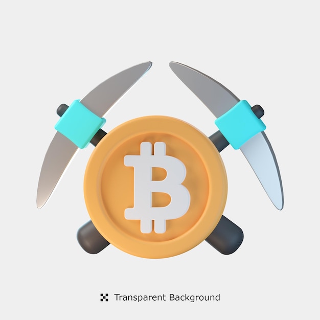 Bitcoin Mining 3d Icon Illustration