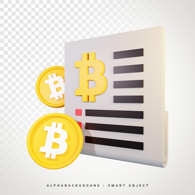 Bitcoin News 3d Icon Illustration