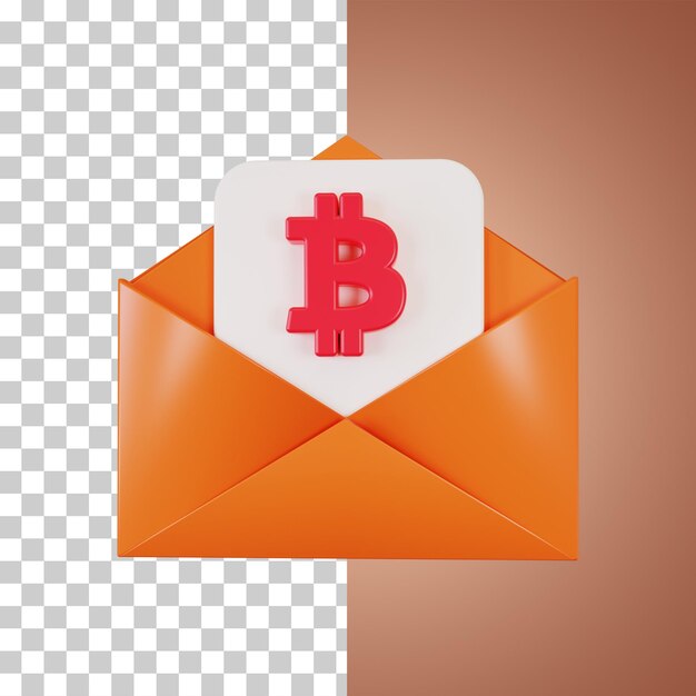 Bitcoin Payment Letter 3D illustration