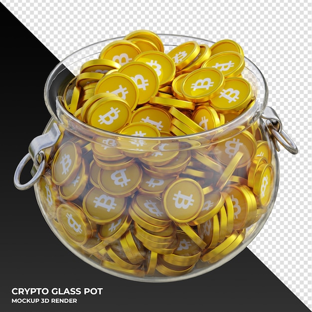 Bitcoin SV BSV crypto coin Clear Glass Pot