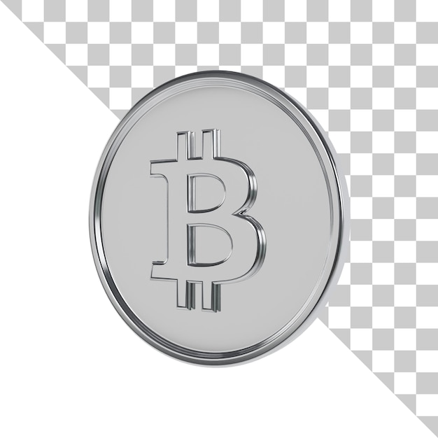 Bitcoin SV Silver Coin 3D Icon