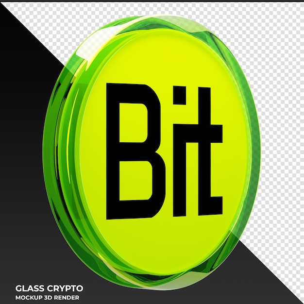 BitDAO BIT Glass Crypto Coin 3D Illustration