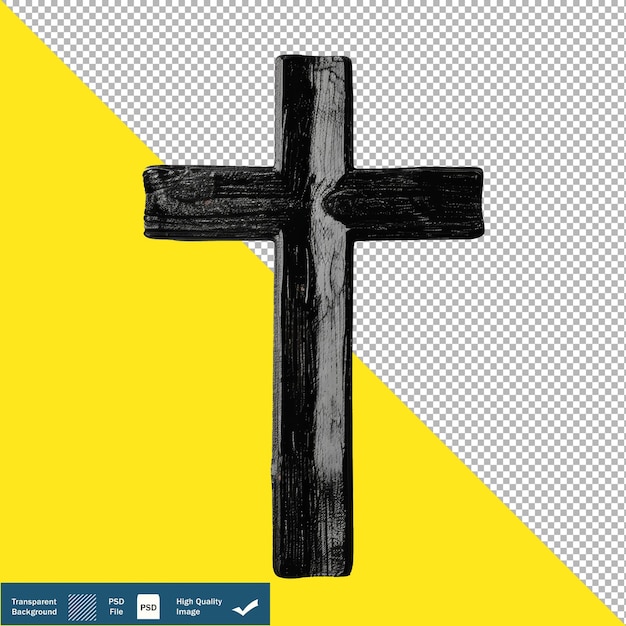 Black 2D Cross on White Background Stylize 50 transparent background PNG PSD