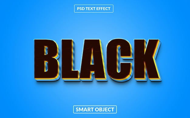 BLACK 3d editable psd text effect