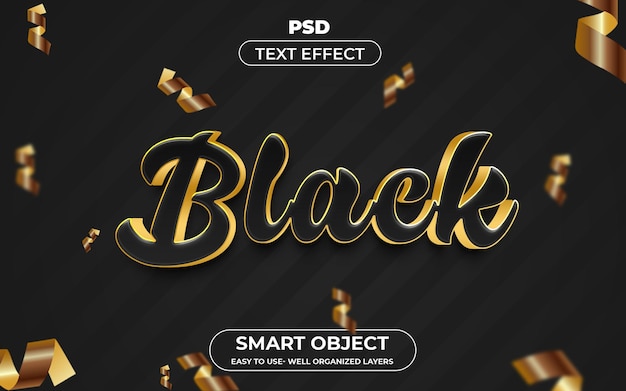 Black 3d editable text effect style Premium psd Template with background