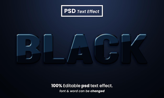 Black 3D Editable Text Effect